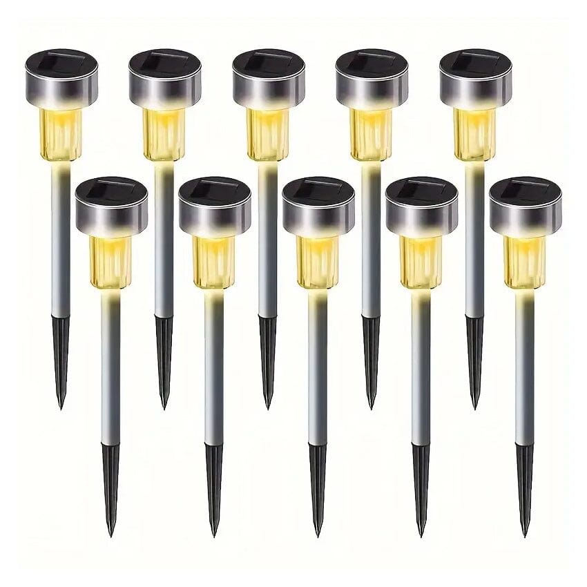 10-Pack: Outdoor Solar Landscape Lawn Light Outdoor Lighting Warm White - DailySale