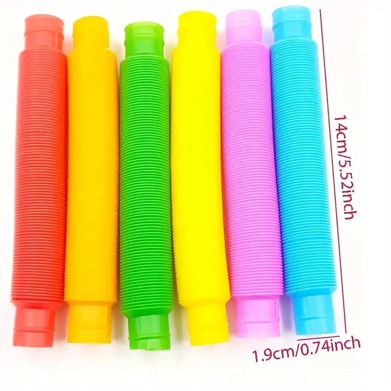 10-Pack: Sensory Pop Tubes Toy Set - Plastic Fidget Toys for Fine Motor Skills Development, Educational Learning Toy Toys & Games - DailySale