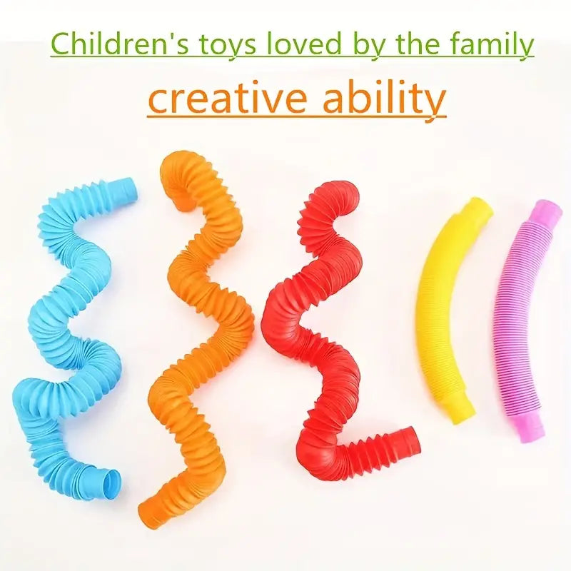 10-Pack: Sensory Pop Tubes Toy Set - Plastic Fidget Toys for Fine Motor Skills Development, Educational Learning Toy Toys & Games - DailySale