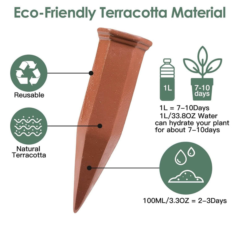 10-Pack: Spikes Teracotta Plant Watering Device Garden & Patio - DailySale