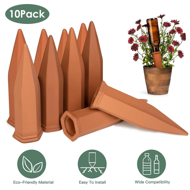 10-Pack: Spikes Teracotta Plant Watering Device Garden & Patio - DailySale