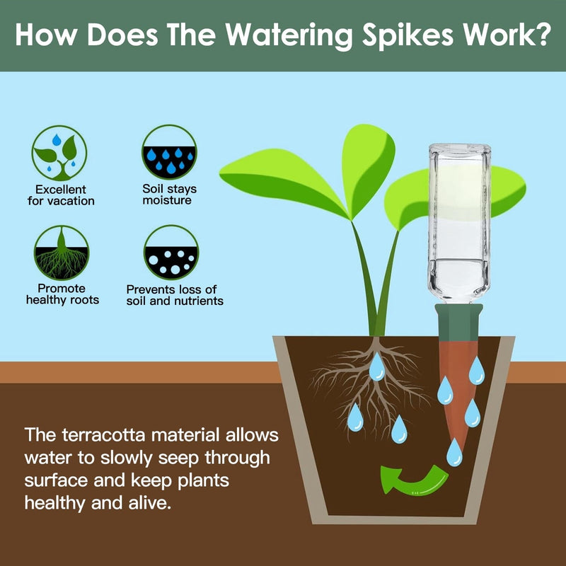 10-Pack: Spikes Teracotta Plant Watering Device Garden & Patio - DailySale