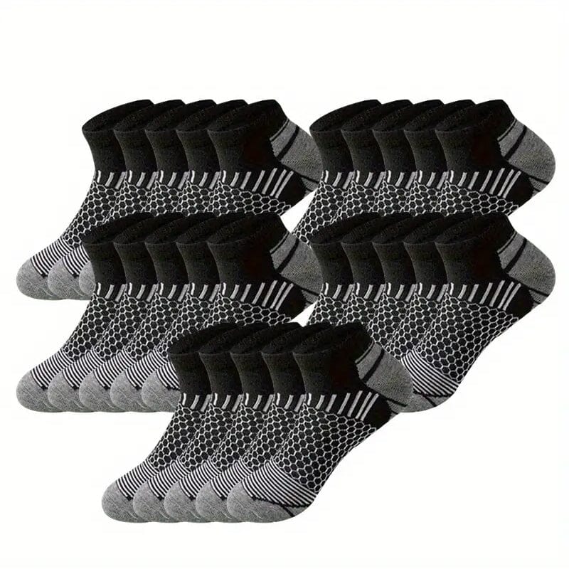 10-Pairs: Men's Athletic Ankle Socks Men's Shoes & Accessories Black - DailySale