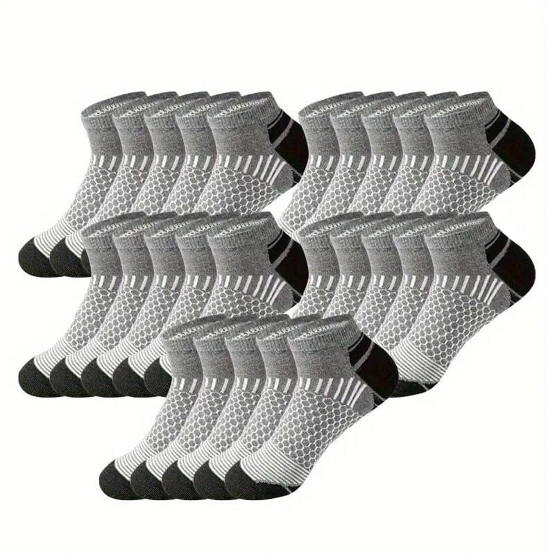 10-Pairs: Men's Athletic Ankle Socks Men's Shoes & Accessories Gray - DailySale