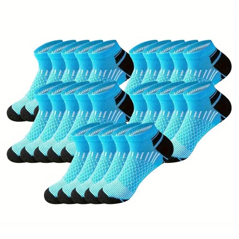 10-Pairs: Men's Athletic Ankle Socks Men's Shoes & Accessories Light Blue - DailySale