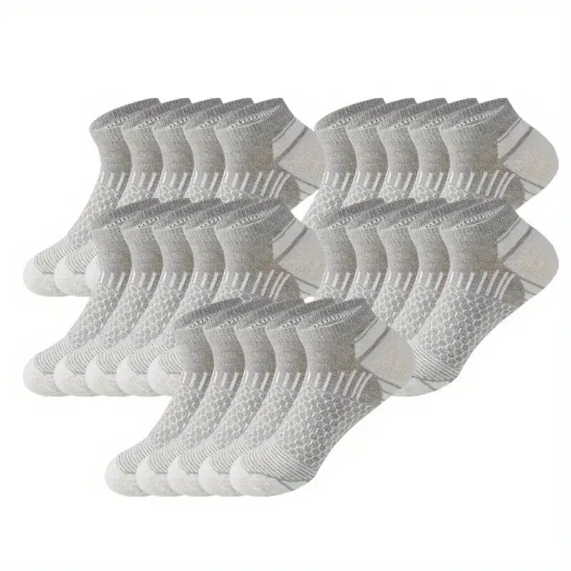 10-Pairs: Men's Athletic Ankle Socks Men's Shoes & Accessories Light Gray - DailySale