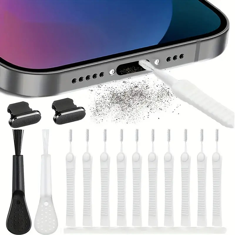 10-Piece Set: Mini Brush Set Anti-Clogging Shower Head, Phone, and Pore Cleaner Mobile Accessories - DailySale