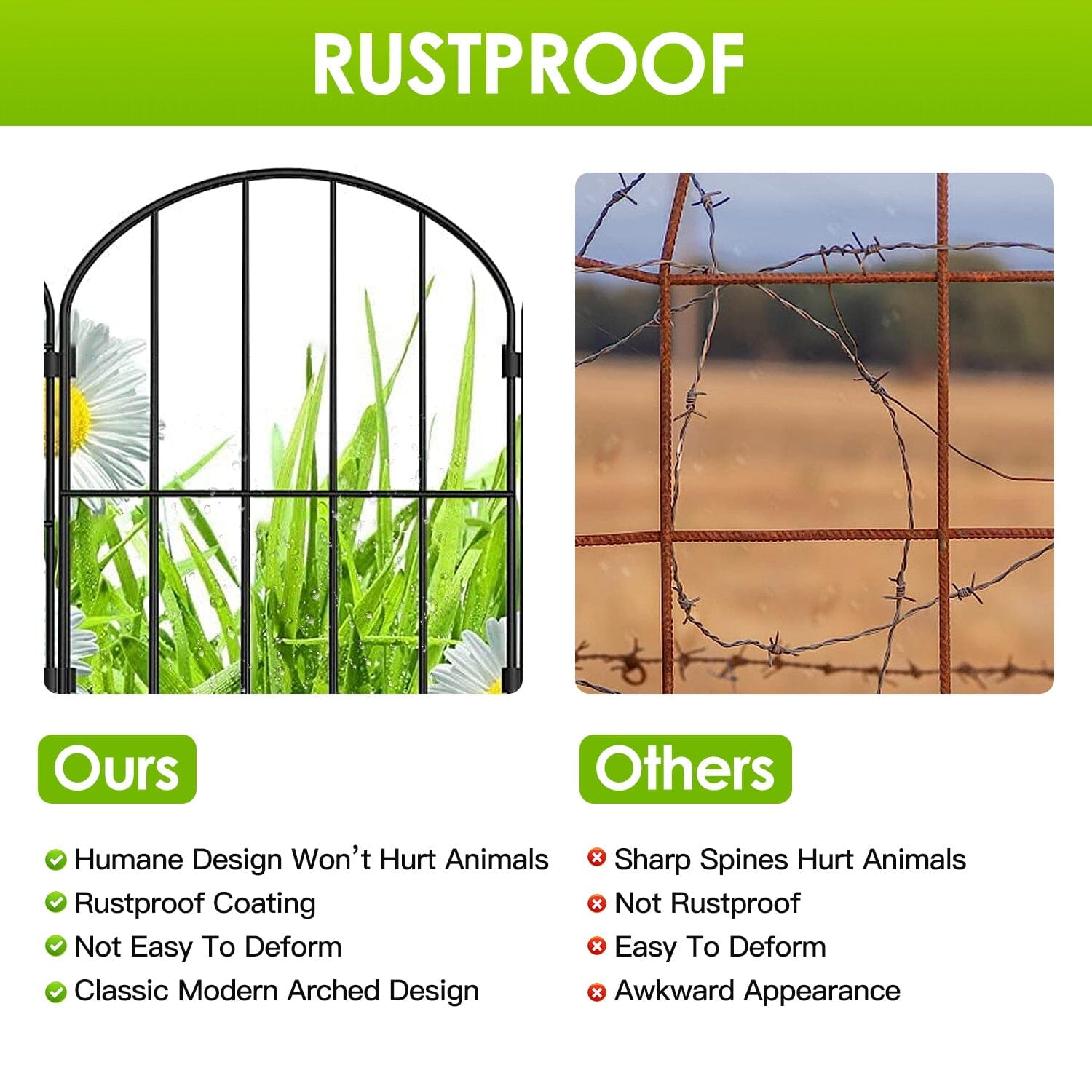 10-Pieces: Decorative Garden Fence Rustproof Iron Wire Arched Fence Garden & Patio - DailySale