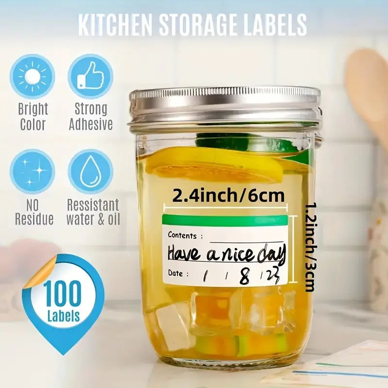 100-Pieces: Colored Freezer Labels Food Storage Labels Stickers Kitchen Tools & Gadgets - DailySale