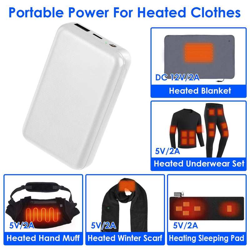 10000mAh Portable Charger Battery Pack for Heated Blanket Vest Jacket Mobile Accessories - DailySale