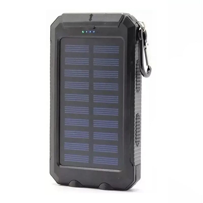 10000mAh Solar Power Bank with Flashlight Mobile Accessories Black - DailySale