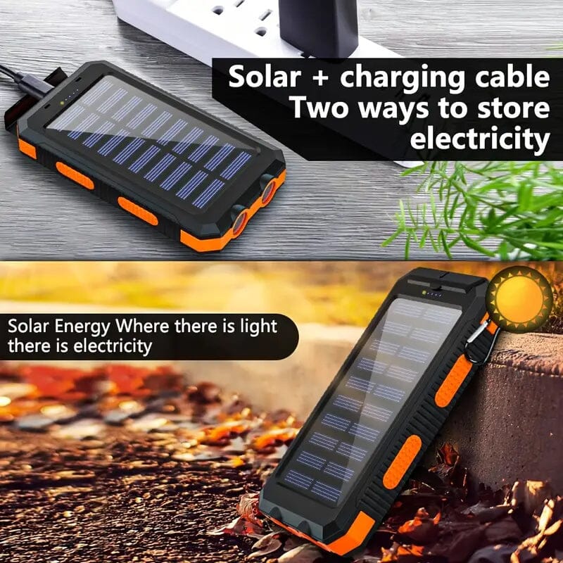 10000mAh Solar Power Bank with Flashlight Mobile Accessories - DailySale