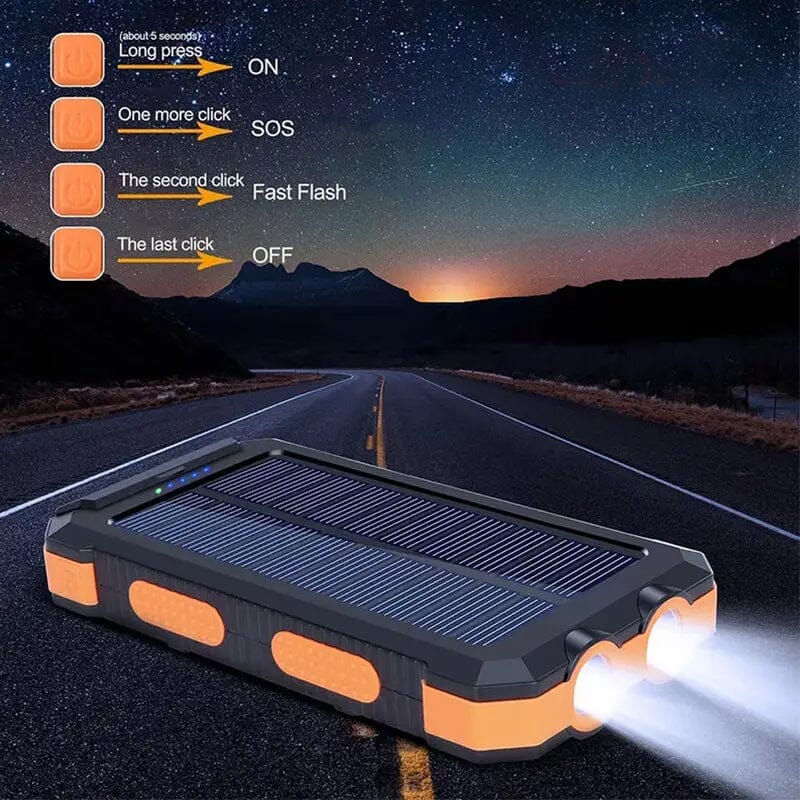 10000mAh Solar Power Bank with Flashlight Mobile Accessories - DailySale