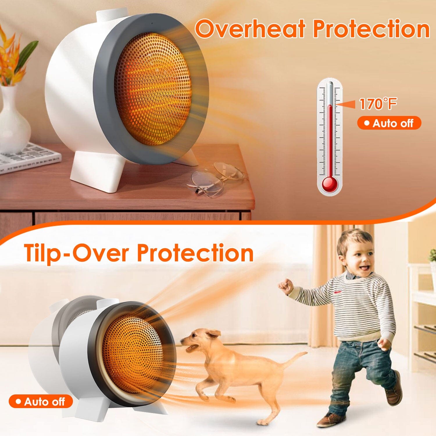 1000W Electric Space Heater Fan Household Appliances - DailySale