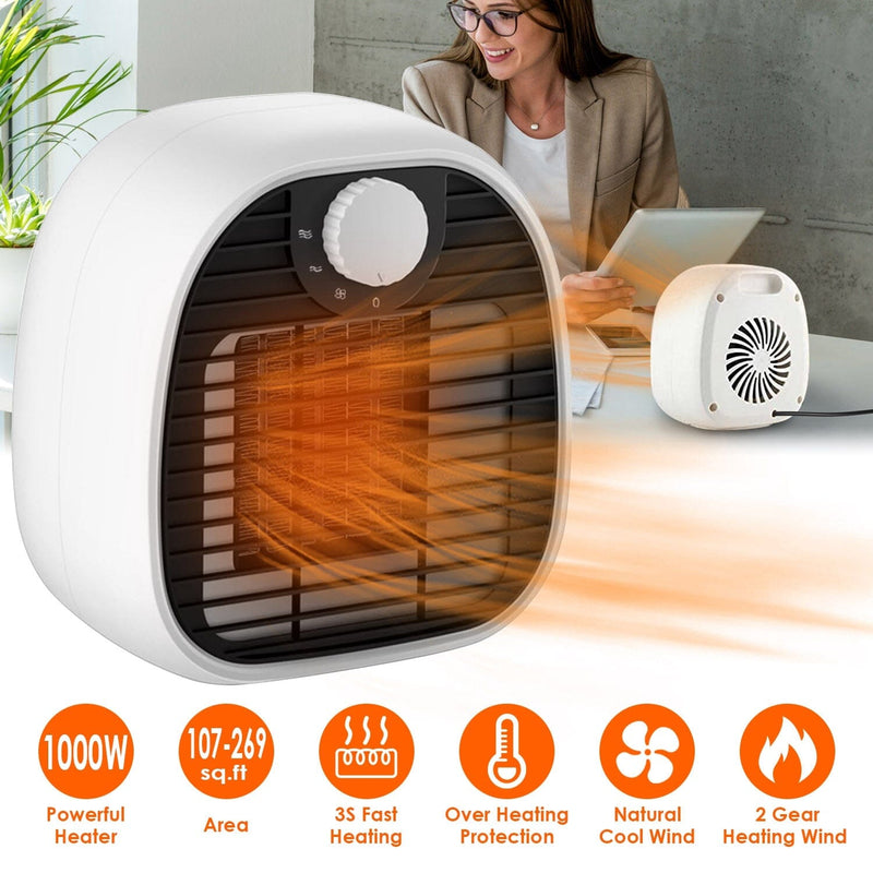 1000W Portable Electric Heater Household Appliances - DailySale