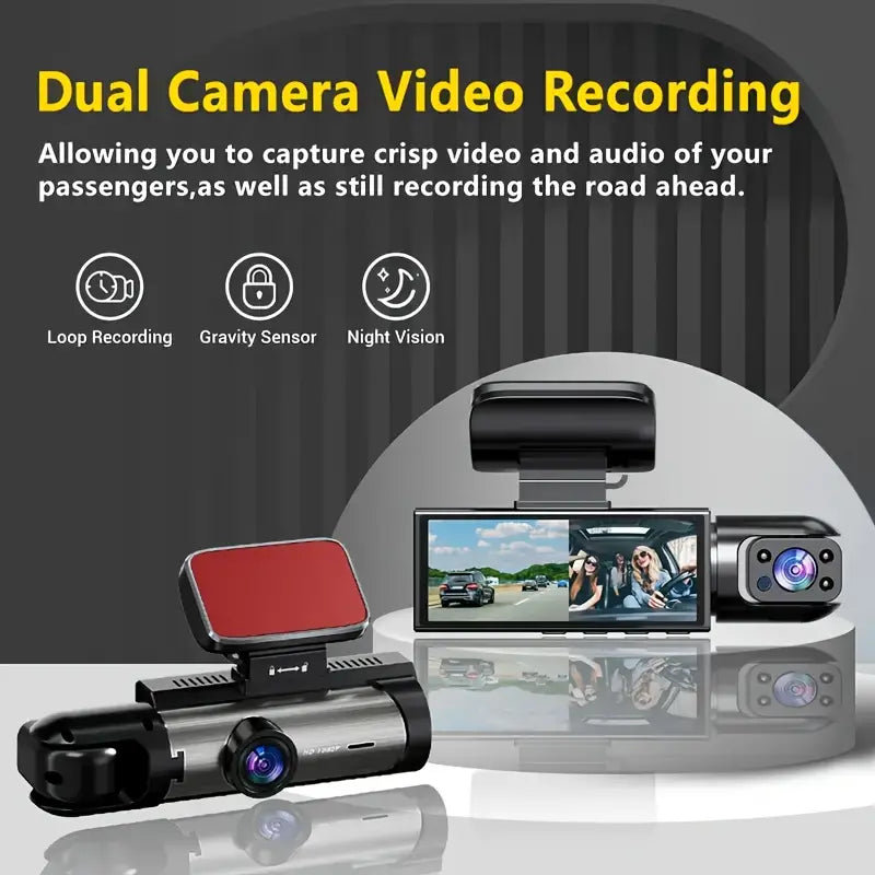 1080P High-Definition Dual Camera Dash Cam for Cars - Capture Every Moment with IR Night Vision, Loop Recording, Wide Angle Lens, and 3.16 Inch IPS Screen - Optional GPS and Lane Departure Warning Automotive - DailySale