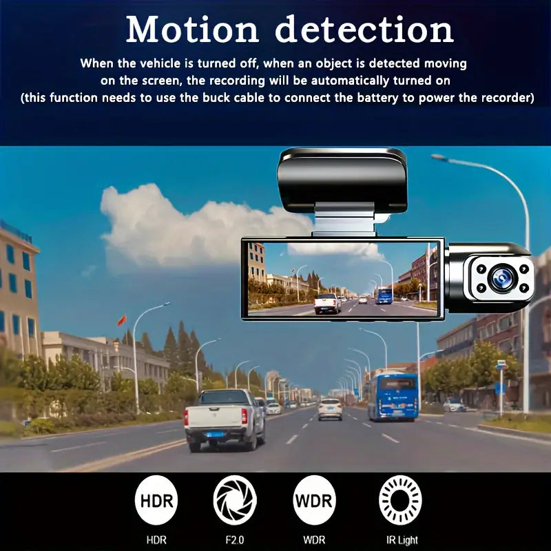 1080P High-Definition Dual Camera Dash Cam for Cars - Capture Every Moment with IR Night Vision, Loop Recording, Wide Angle Lens, and 3.16 Inch IPS Screen - Optional GPS and Lane Departure Warning Automotive - DailySale