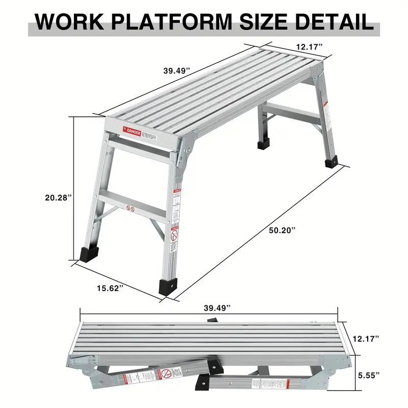 Portable Bench Folding Ladder Stool with Non-Slip Design