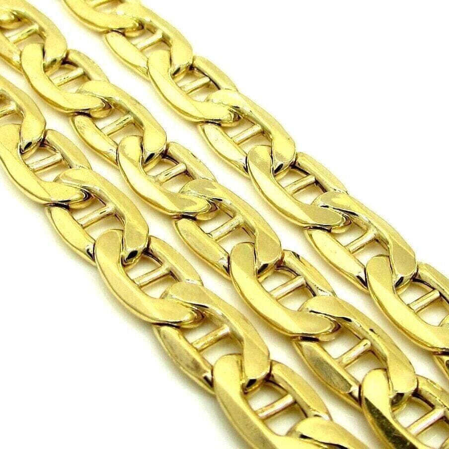 10K Solid Yellow Gold Mariner Anchor Link Chain Necklace Necklaces 16" - DailySale