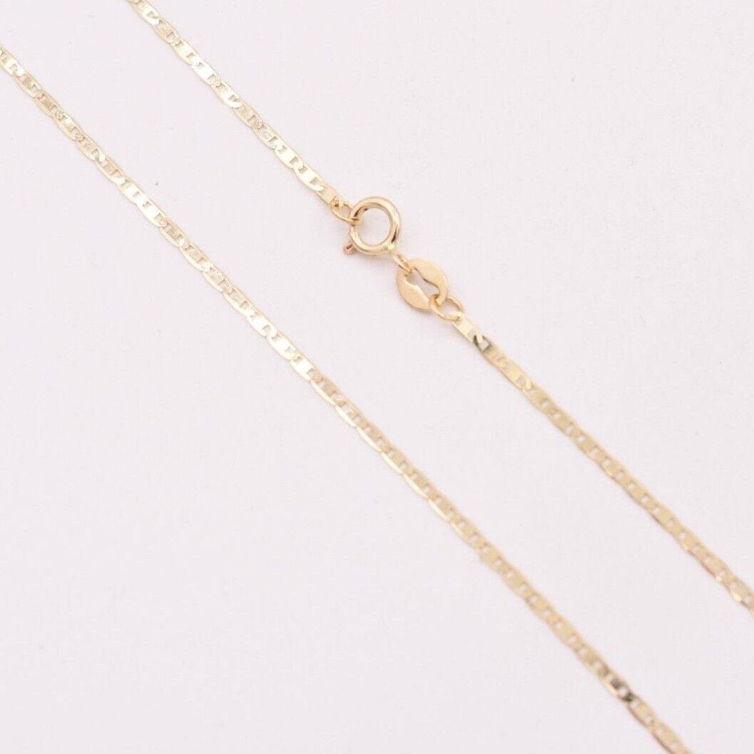 10K Solid Yellow Gold Mariner Anchor Link Chain Necklace Necklaces - DailySale