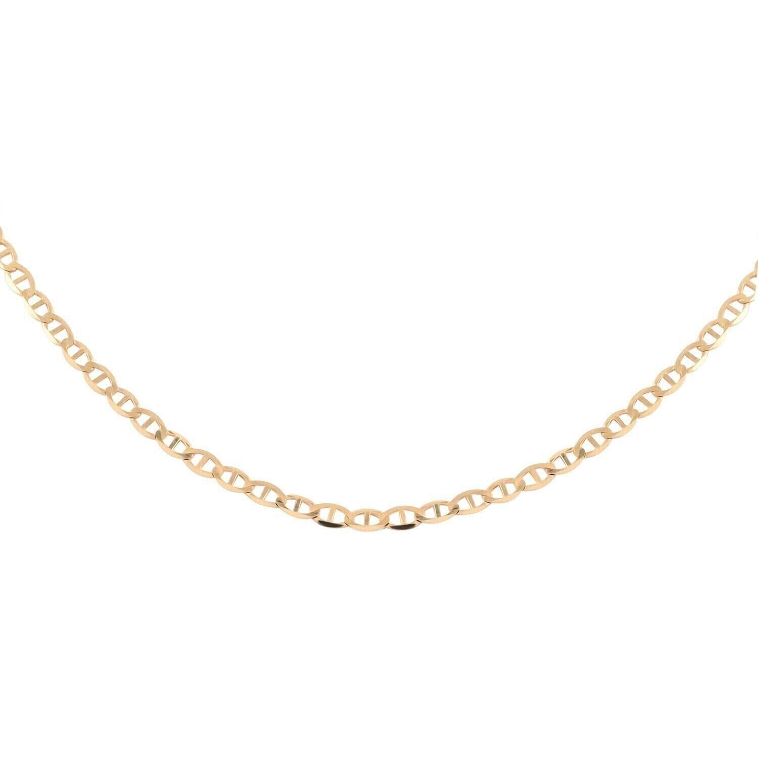 10K Solid Yellow Gold Mariner Anchor Link Chain Necklace Necklaces - DailySale