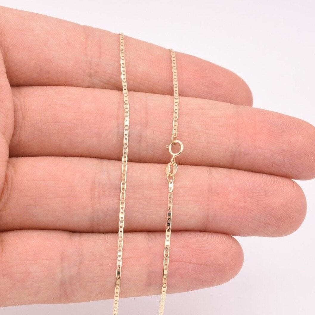 10K Solid Yellow Gold Mariner Anchor Link Chain Necklace Necklaces - DailySale