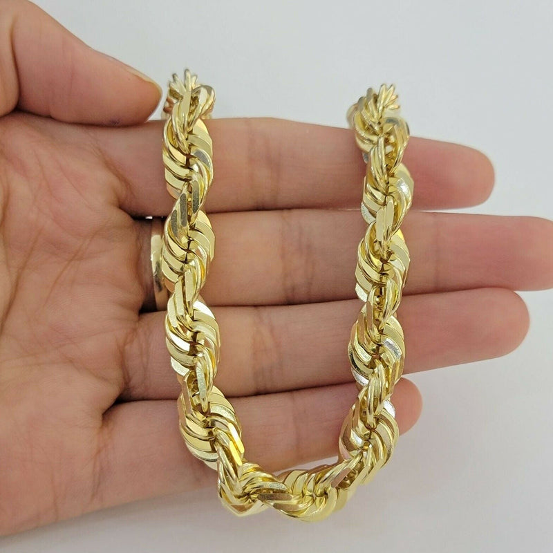 10K Yellow Gold 6MM Diamond Cut Rope Chain Necklace Necklaces 20" - DailySale