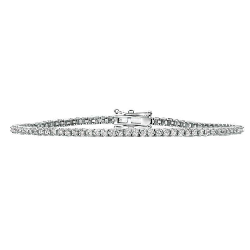 1.15 Carat Natural Diamond Tennis Bracelet G SI 14K White Gold 8-Inch Bracelets - DailySale