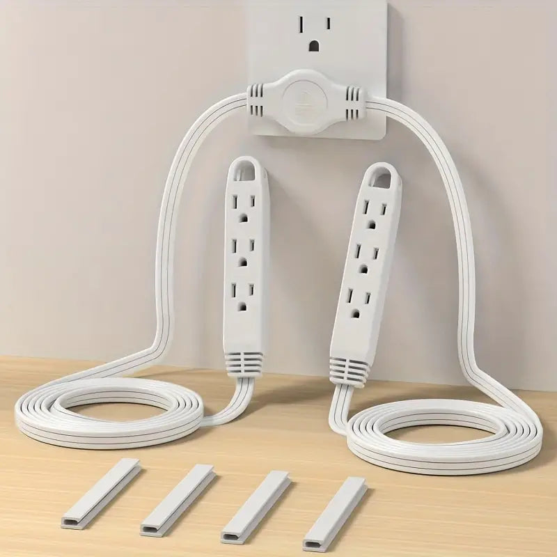 12-Foot Long Extension Cord Power Strip with 6 Feet on Each Side 13A 125V 1625W Batteries & Power Accessories - DailySale