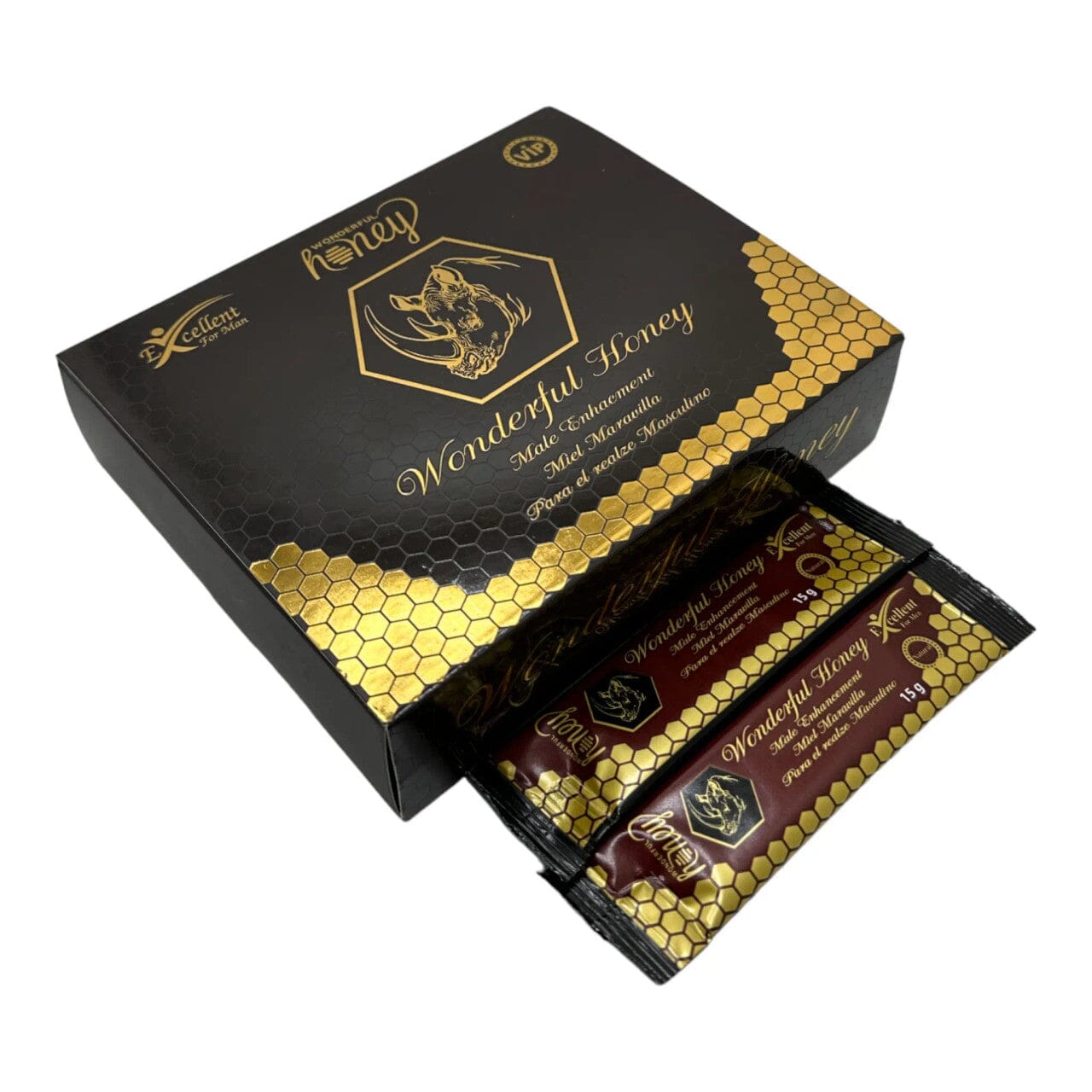 12-Pack: Royal Honey for Men with Panax Ginseng Root& Tribulus, Flower Honey 12 x 15 Gram Sachets Rino (Burgandy) Wellness - DailySale