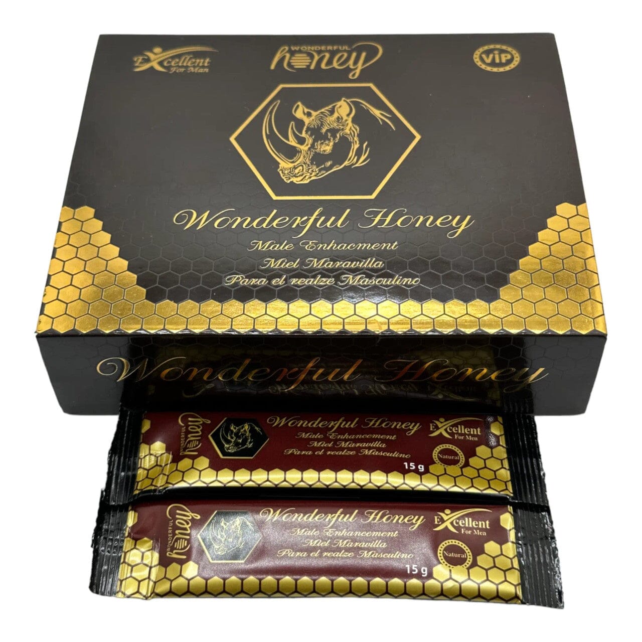 12-Pack: Royal Honey for Men with Panax Ginseng Root& Tribulus, Flower Honey 12 x 15 Gram Sachets Rino (Burgandy) Wellness - DailySale