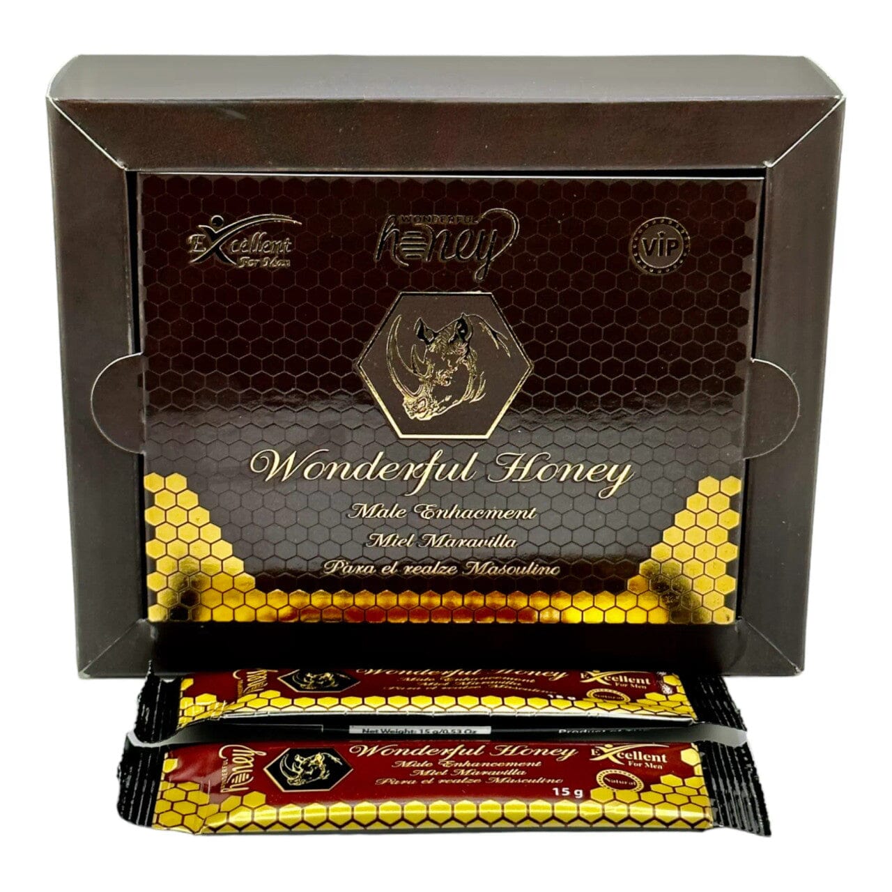 12-Pack: Royal Honey for Men with Panax Ginseng Root& Tribulus, Flower Honey 12 x 15 Gram Sachets Rino (Burgandy) Wellness - DailySale