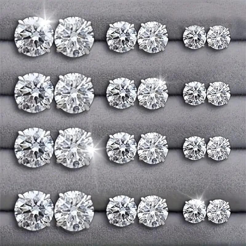 12-Pairs: Crystal Zircon Earrings Set Earrings - DailySale