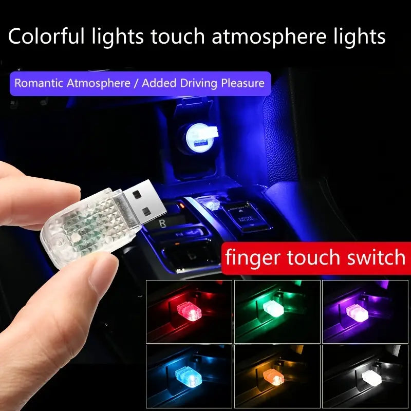 12-Pieces: Colorful Lights Car USB Atmosphere Lights Automotive - DailySale