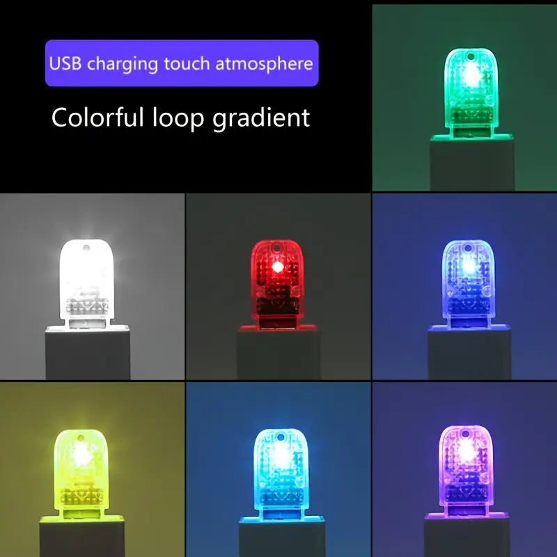 12-Pieces: Colorful Lights Car USB Atmosphere Lights Automotive - DailySale