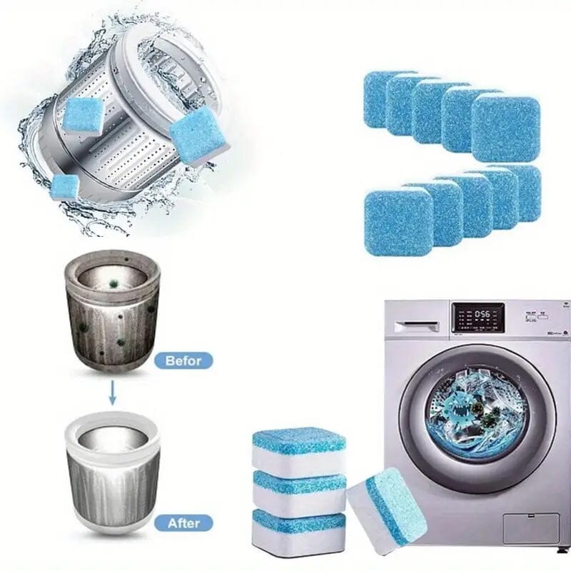 12-Pieces: Effervescent Washing Machine Cleaner Tablets Everything Else - DailySale