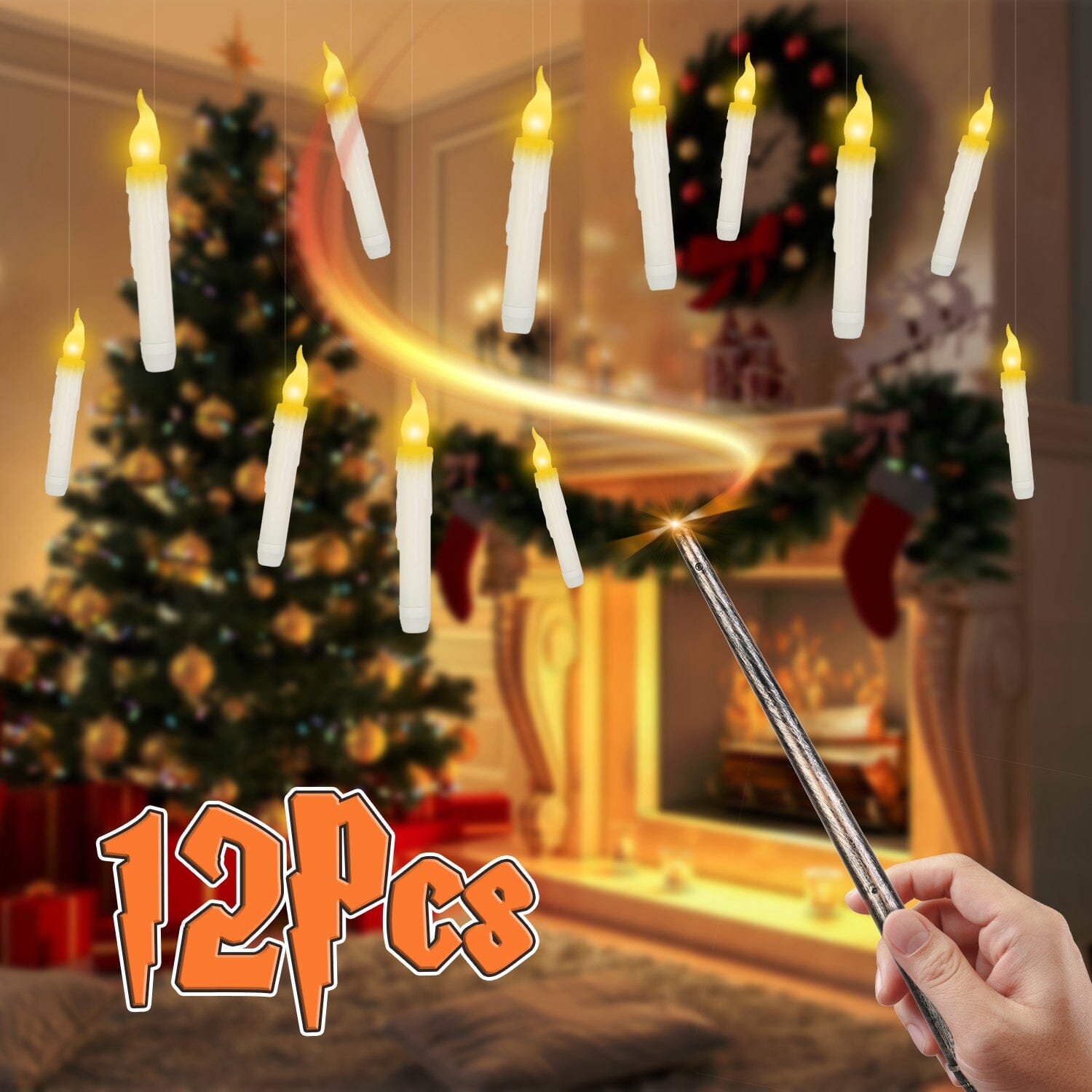 12-Pieces: Flameless LED Magic Floating Candles Holiday Decor & Apparel - DailySale