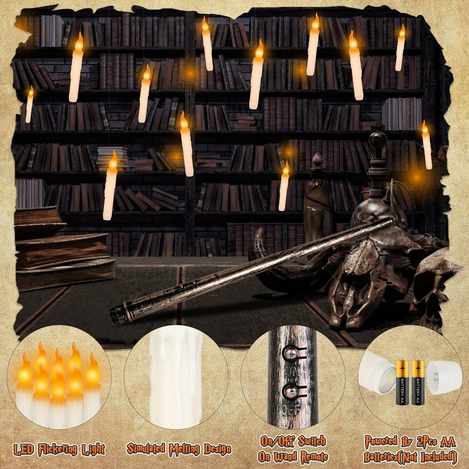 12-Pieces: Flameless LED Magic Floating Candles Holiday Decor & Apparel - DailySale