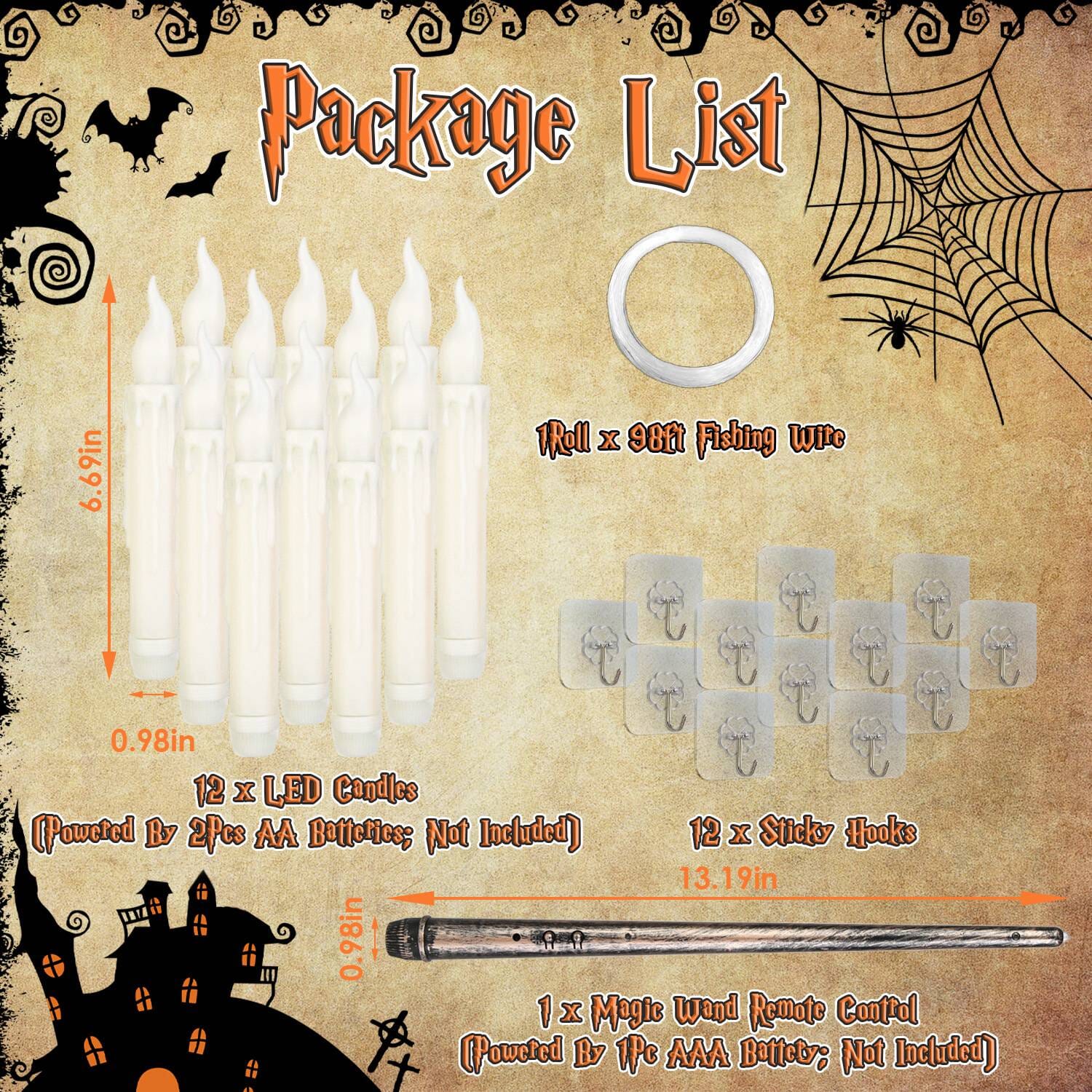 12-Pieces: Flameless LED Magic Floating Candles Holiday Decor & Apparel - DailySale