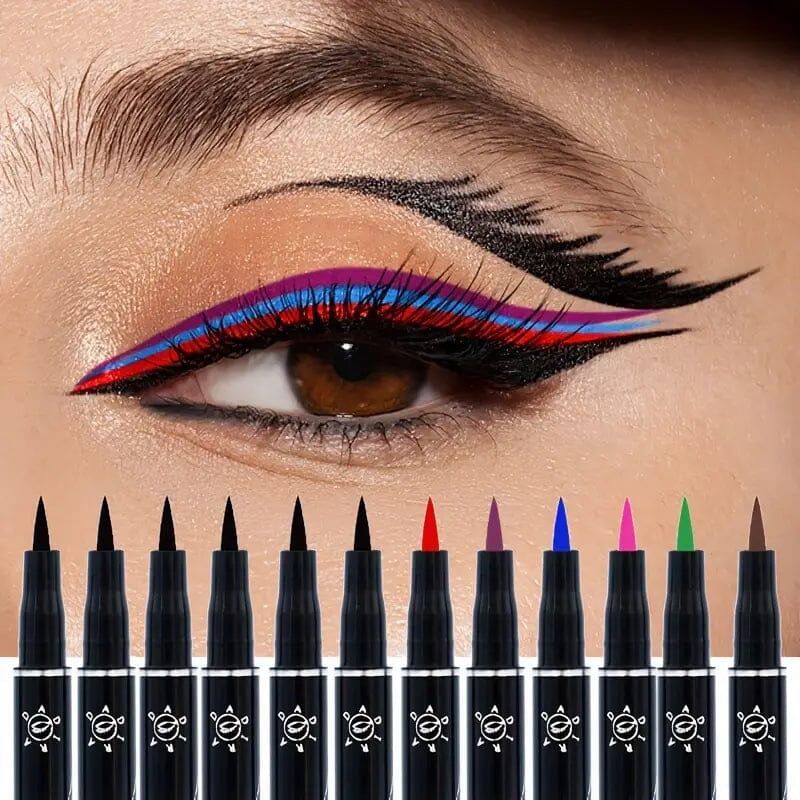 12-Pieces: Luxurious Waterproof Long-Wearing Liquid Eyeliner Set Beauty & Personal Care - DailySale