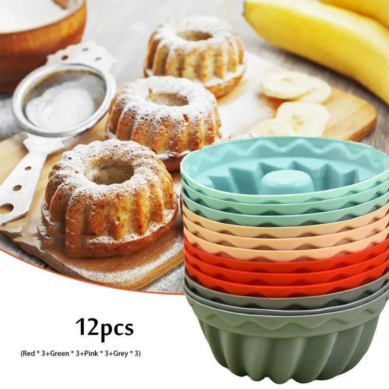 12-Pieces: Silicone Heritage Bundtlette Cake Mold Kitchen Tools & Gadgets - DailySale