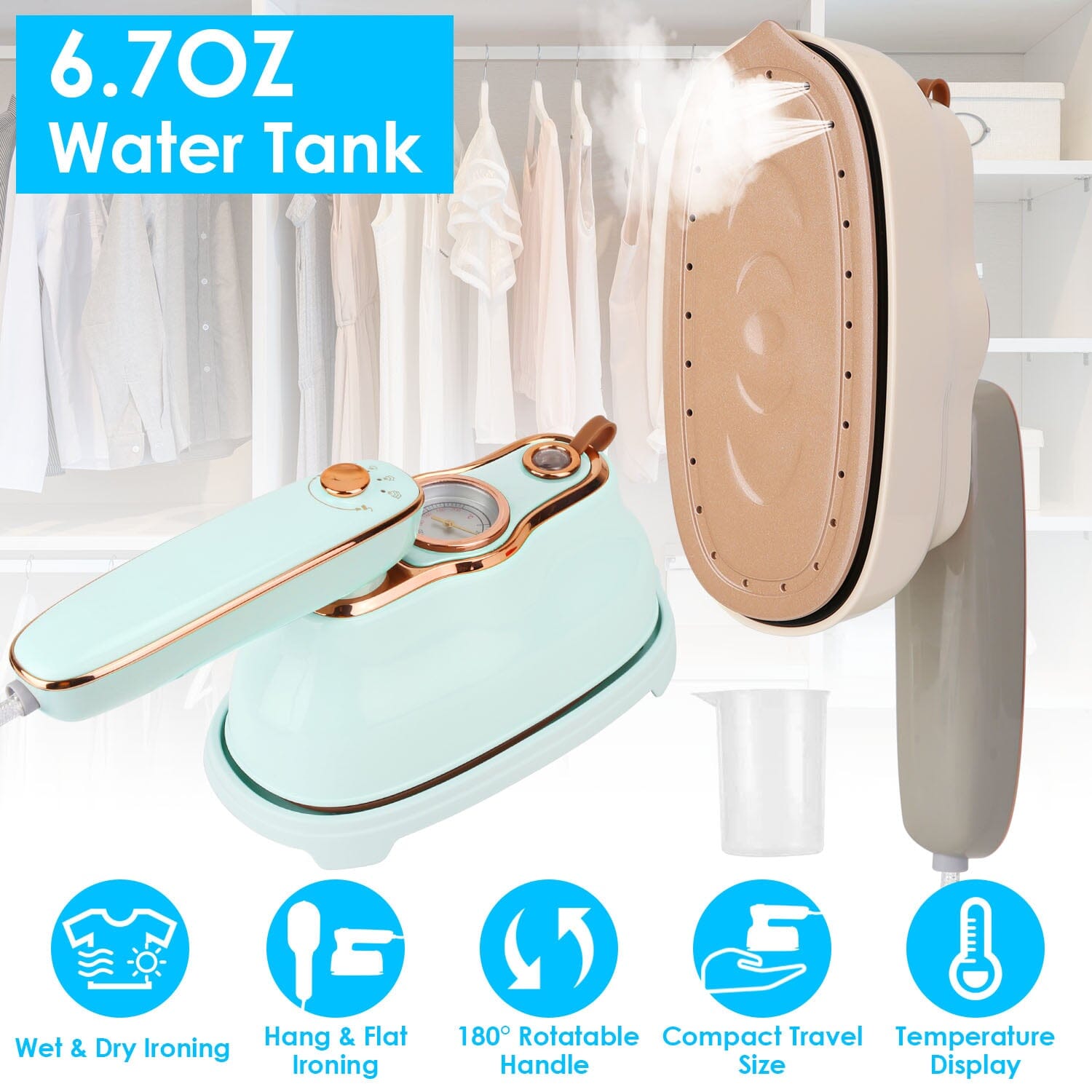 1200W Foldable Handheld Clothes Iron Steamer Household Appliances - DailySale