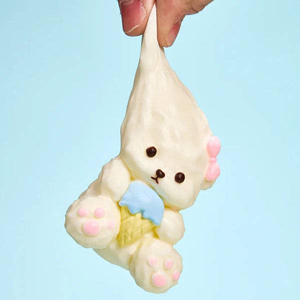 SqueezeSquad Taba Deluxe Squishy Dog with Ice Cream | Premium Silicone Fidget Toy