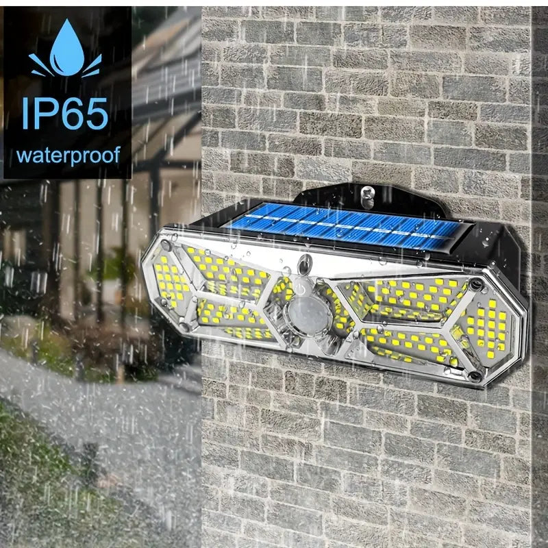 126 LEDs Portable Solar Security Lights, IP65 Waterproof Wireless Exterior Flood Light Detected Light Outdoor Lighting - DailySale