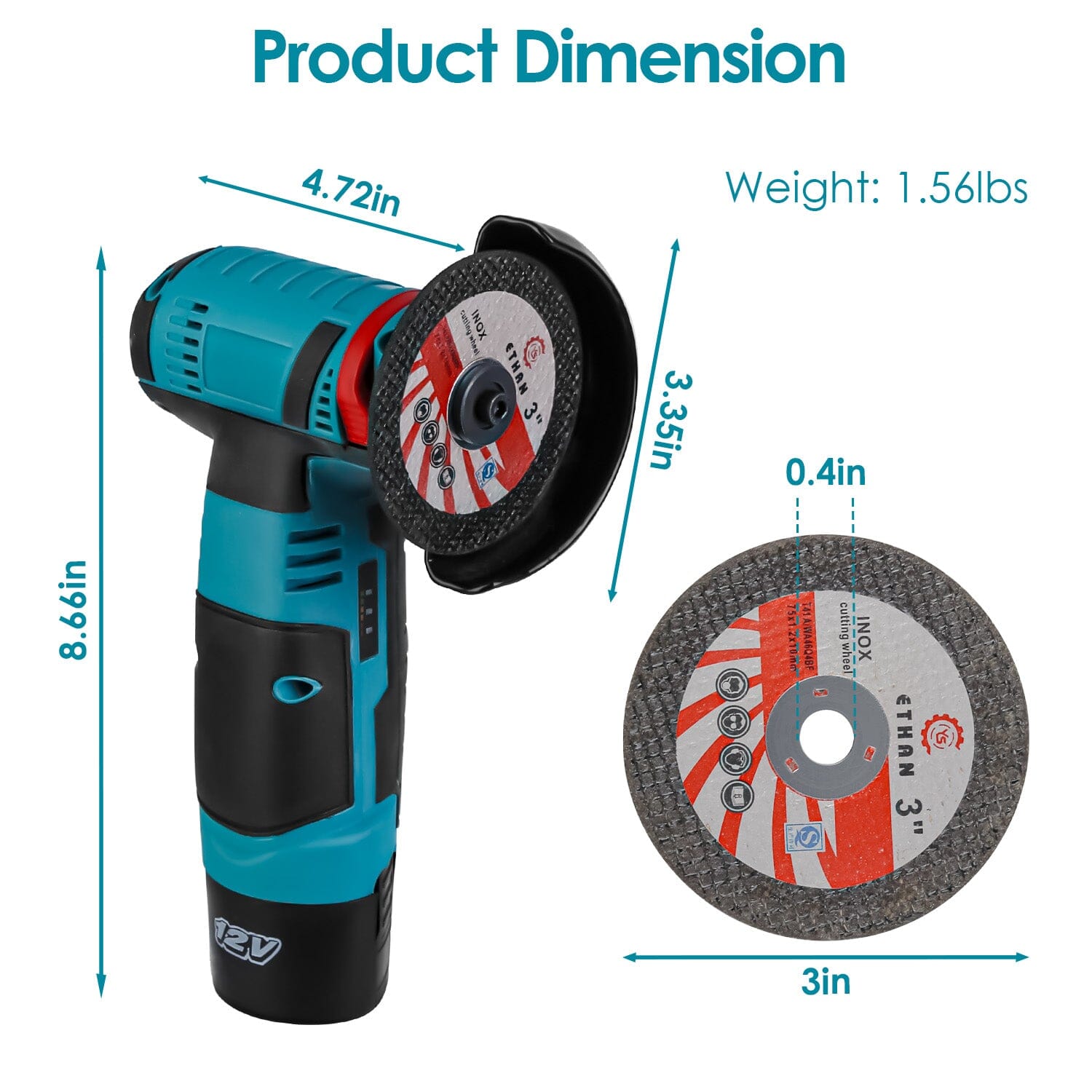 12V Cordless Mini Angle Grinding Machine Home Improvement - DailySale