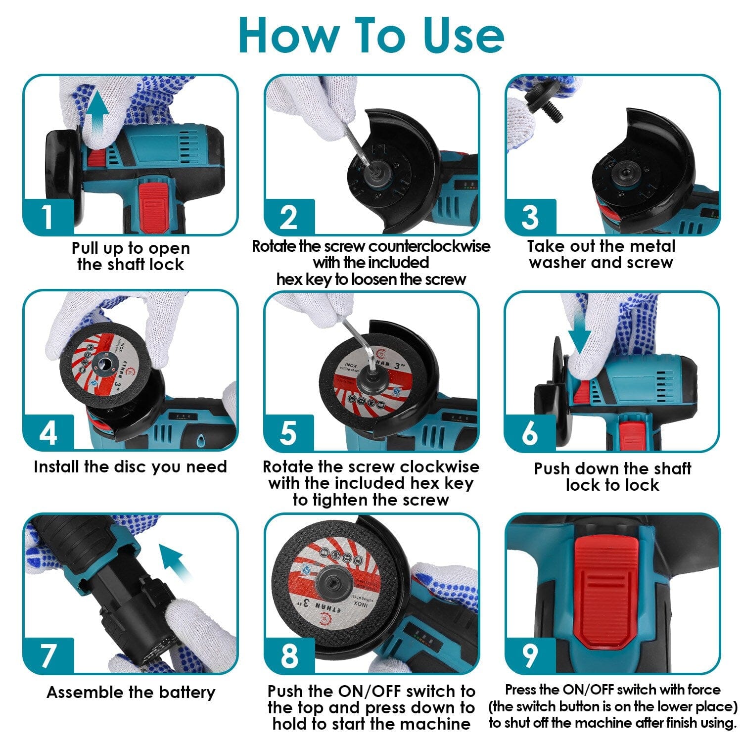 12V Cordless Mini Angle Grinding Machine Home Improvement - DailySale