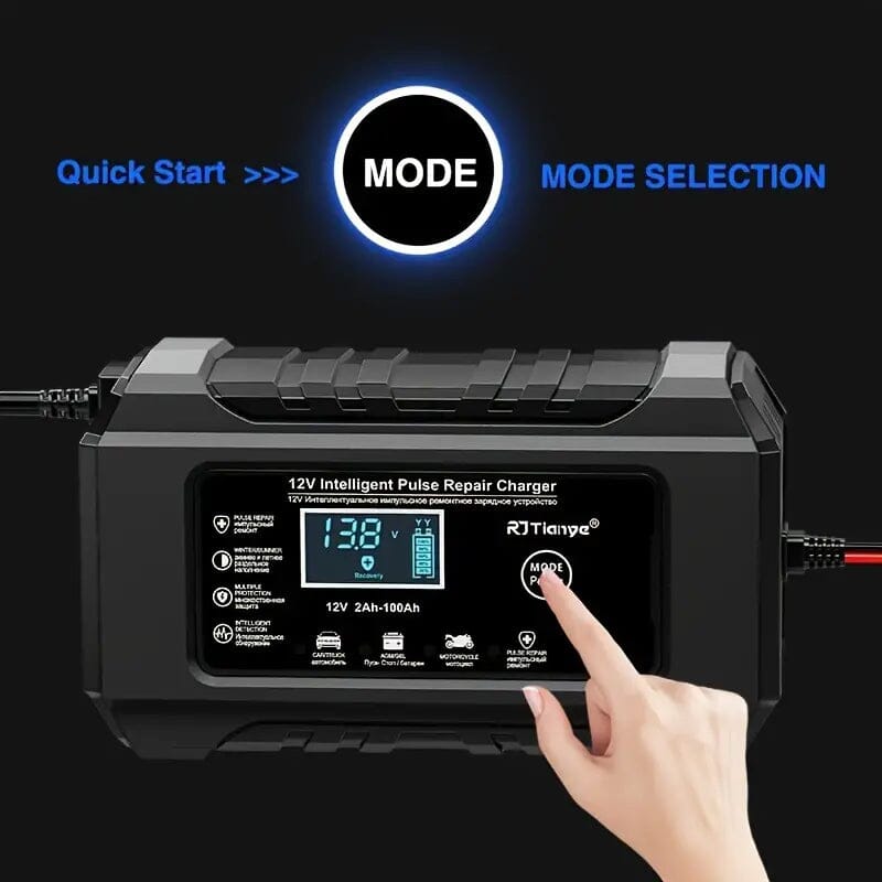 12V Intelligent Pulse Repair Smart Battery Charger Automotive - DailySale