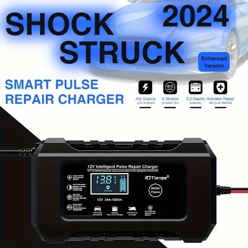 12V Intelligent Pulse Repair Smart Battery Charger Automotive - DailySale