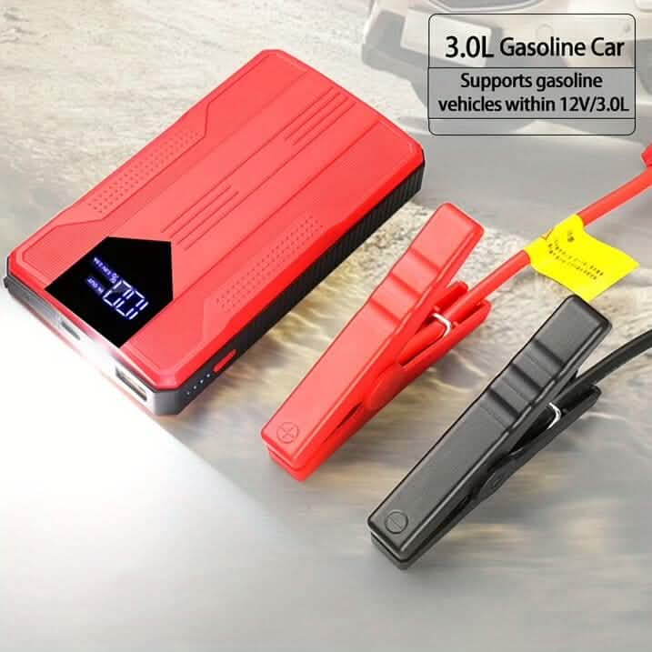 12V Ultra-Portable Car Battery Jump Starter with Advanced Smart Clip & Intuitive LCD Display - High-Voltage Power Bank for Rapid On-The-Go Charging Automotive - DailySale