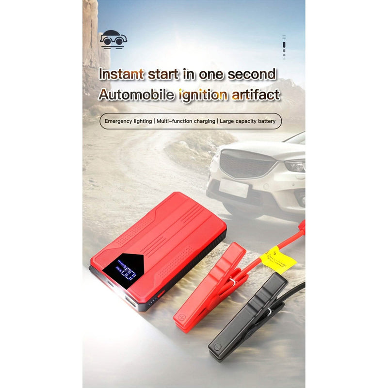 12V Ultra-Portable Car Battery Jump Starter with Advanced Smart Clip & Intuitive LCD Display - High-Voltage Power Bank for Rapid On-The-Go Charging Automotive - DailySale